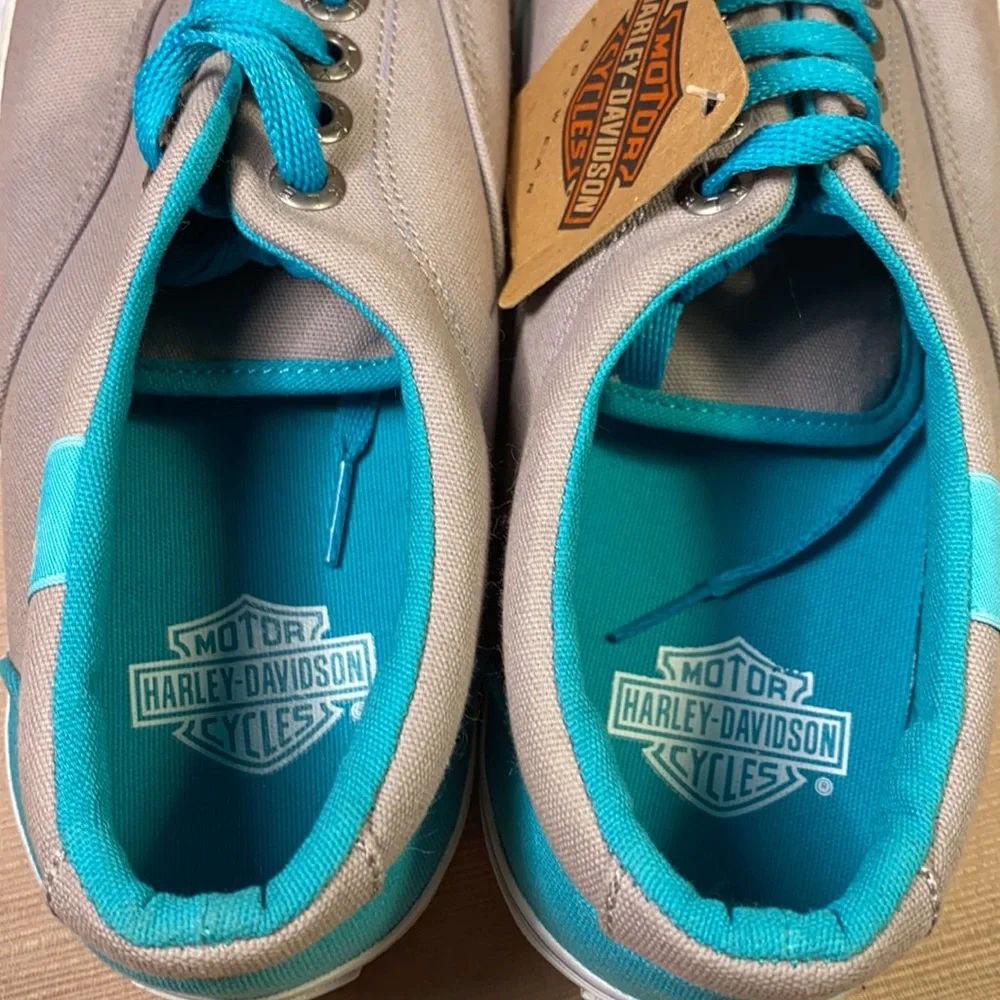 NWT Harley-Davidson canvas lace up loafers